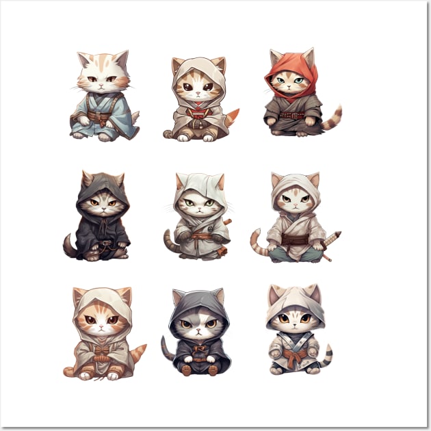 Angsty Samurai Kitten Crew Design Wall Art by kuallidesigns